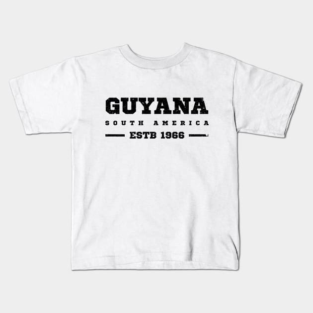 Guyana Estb 1966 South America Kids T-Shirt by IslandConcepts